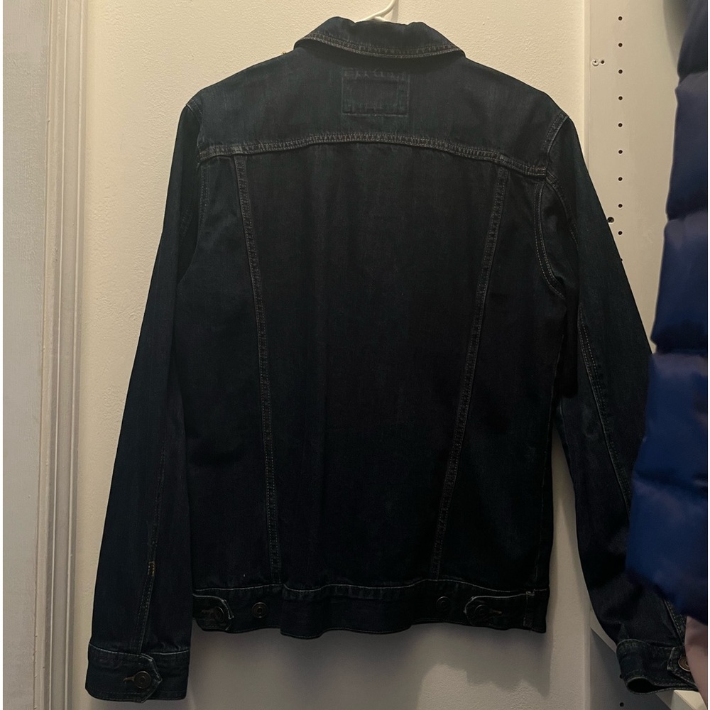 Dark Blue Denim Jacket with Brown Stitching - Picture 2 of 7